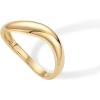 PAVOI 14K Gold Plated Wavy Stackable Ring for Women | Twisted Wave Band | Delicate Eternity Rings(Yellow Gold)