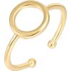 PAVOI 14K Gold Karma Open Circle Ring | Gold Plated Adjustable Rings for Women | Stackable Rings(Yellow Gold)