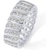 PAVOI 14K Gold Plated Chunky Ring | Cubic Zirconia Stackable Rings | Chunky Wide Band for Women(White Gold)