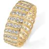 PAVOI 14K Gold Plated Chunky Ring | Cubic Zirconia Stackable Rings | Chunky Wide Band for Women(Yellow Gold)