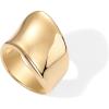 PAVOI 14K Gold Plated Chunky Statement Ring for Women | Stainless Steel Hypoallergenic Wide Stackable Rings(Yellow Gold)