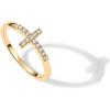 PAVOI 14K Gold Plated Cubic Zirconia Cross Ring for Women – Eternity Promise Ring for Her – Infinity Religious Wedding Band(Yellow Gold)