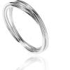 PAVOI 14K Plated Interlocked Rolling Anxiety Fidget Ring for Women and Men – Stacking Gold Ring(White Gold)