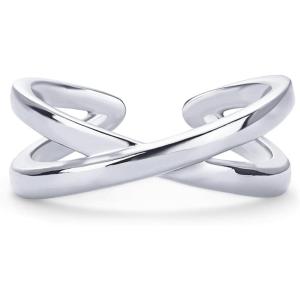 PAVOI 18K Gold Plated Adjustable Toe Rings for Women | Trendy Criss-Cross and Classic Band Toe Ring(Criss Cross)