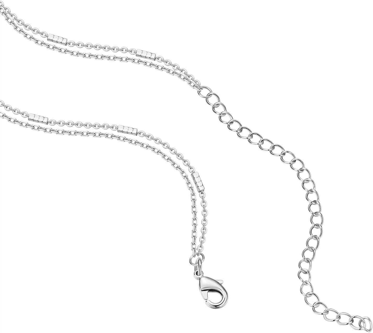 imagePAVOI 14K Gold Plated Layering Necklaces  Stylish Minimalist Design Pendant Necklaces  Bar Circle Lotus Disc Dog Tag Horizontal Bar Pendants for WomenWhite Gold