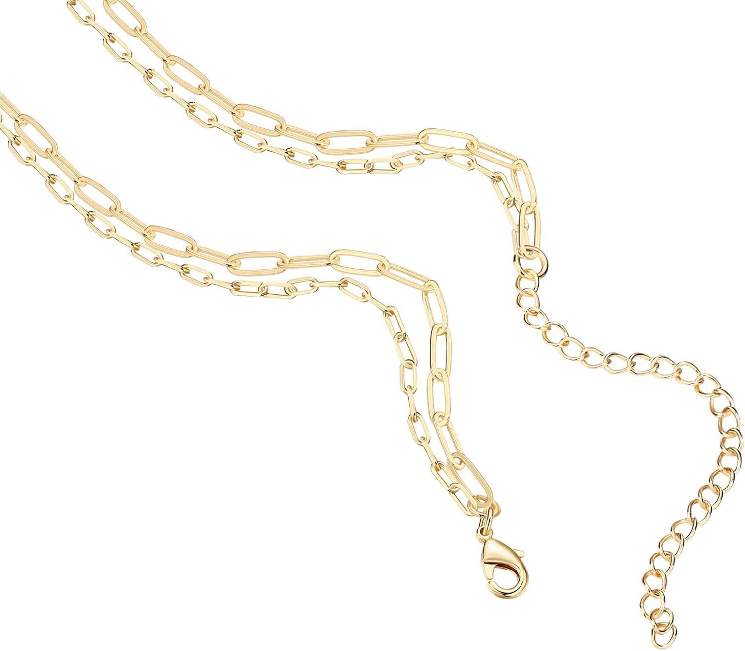 imagePAVOI 14K Gold Plated Layering Necklaces  Stylish Minimalist Design Pendant Necklaces  Bar Circle Lotus Disc Dog Tag Horizontal Bar Pendants for WomenYellow Gold