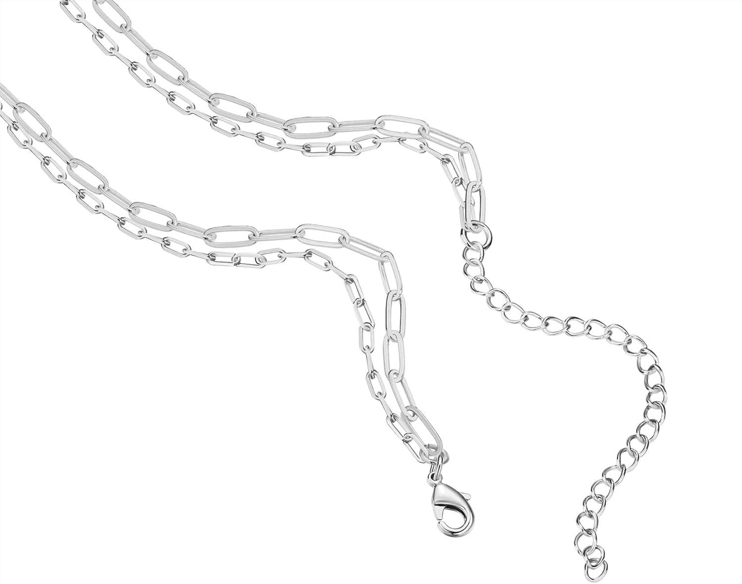 imagePAVOI 14K Gold Plated Layering Necklaces  Stylish Minimalist Design Pendant Necklaces  Bar Circle Lotus Disc Dog Tag Horizontal Bar Pendants for WomenWhite Gold