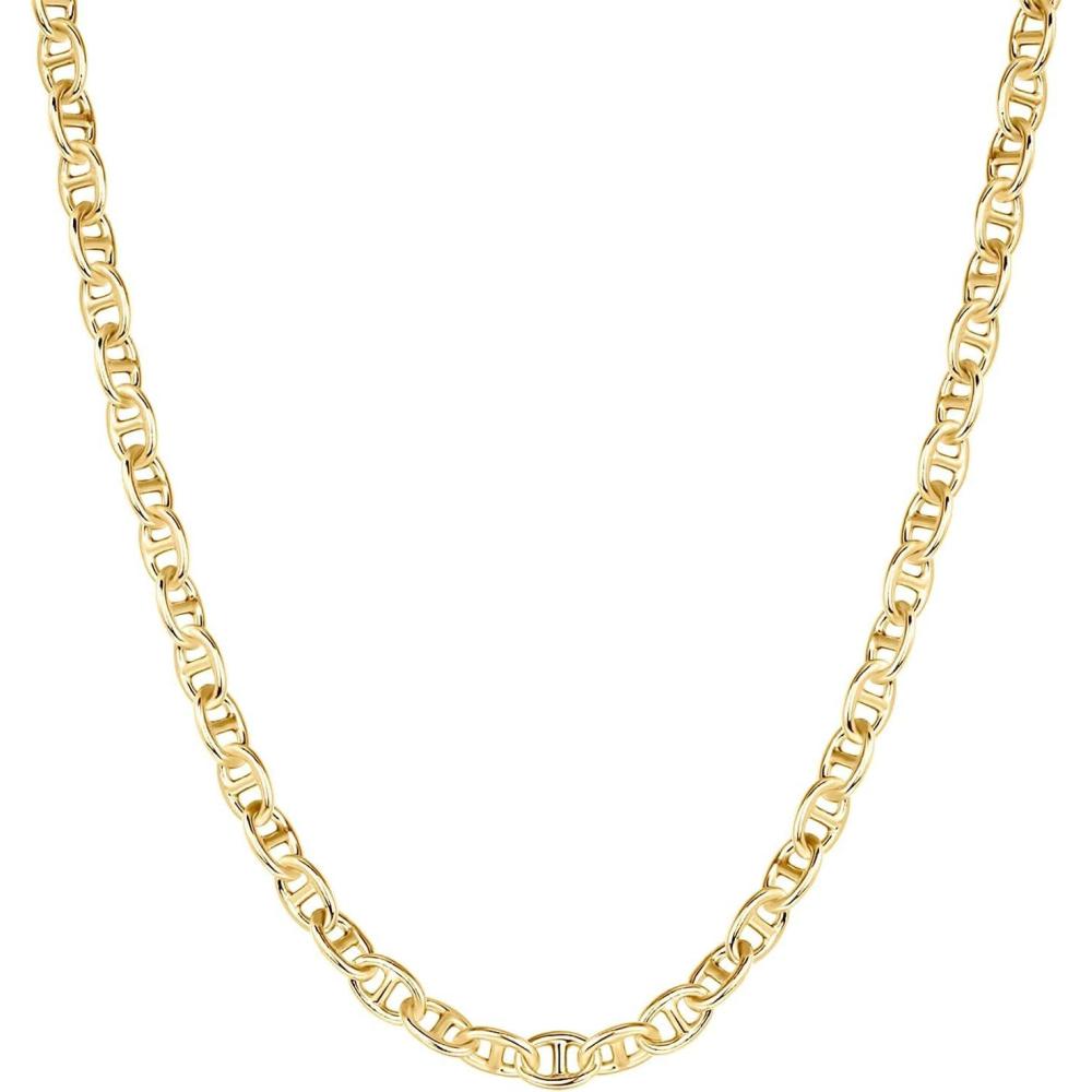 imagePAVOI 14K Gold Plated Adjustable Link Chain Necklace for Women  Box Rope Sphere Bead Serpentine Anchor Mariner Gold Chain NecklacesYellow Gold