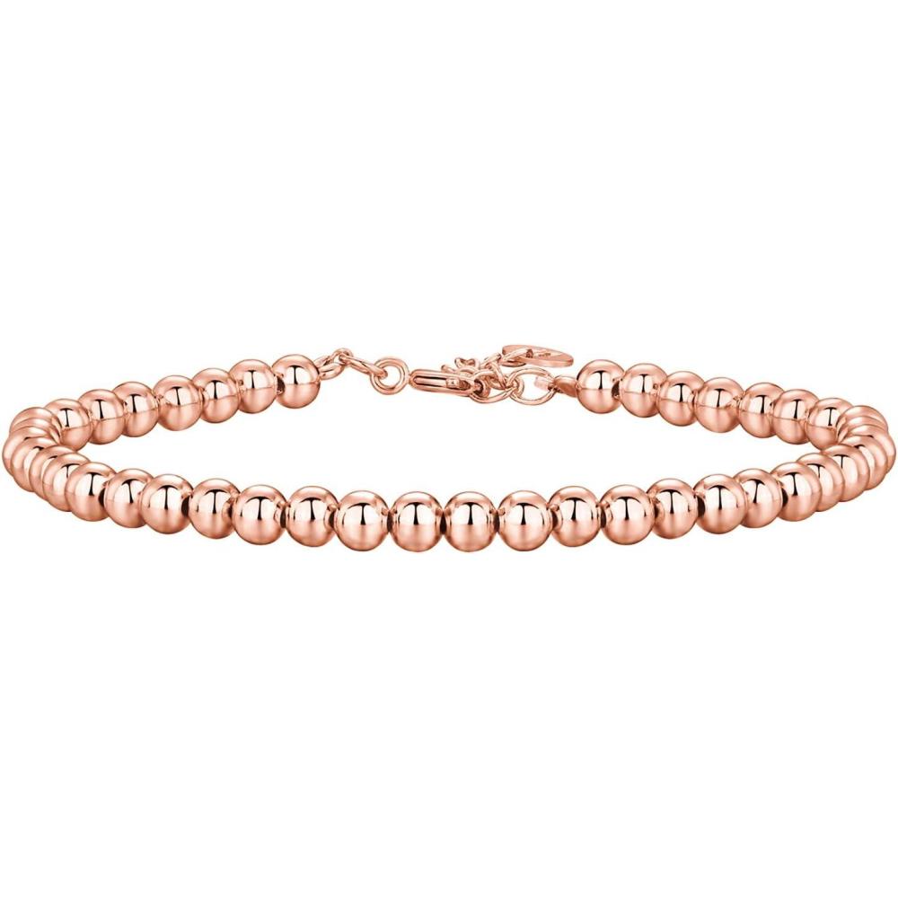 imagePAVOI 14K Gold Plated Beaded Bracelet for Women  Stackable Gold Bead Bracelet  Adjustable Dainty Gold JewelryRose Gold