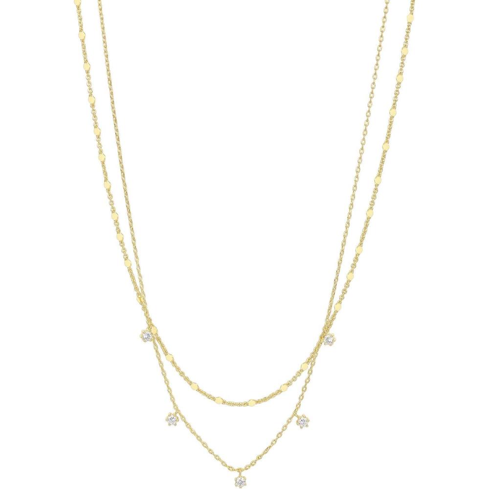 imagePAVOI 14K Gold Plated Dainty Layering Necklaces for Women  Snake Chain Curb Link Paperclip Layered Chains  Trendy Layering NecklaceYellow Gold