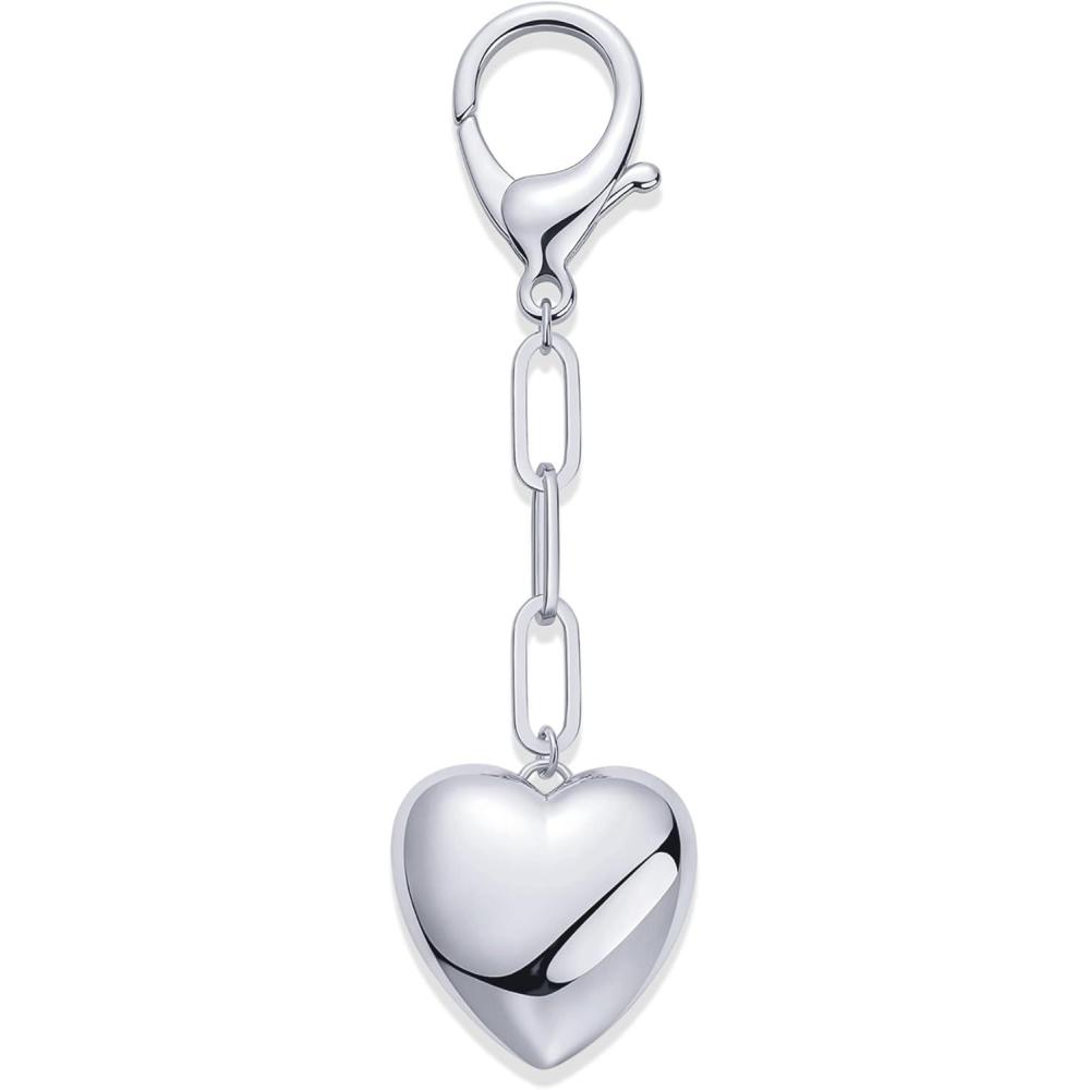 imagePAVOI 14K Gold Plated Heart ampamp Cherry Bag Charm for Handbags  Chunky Charm for Purse ampamp Totes  Trendy Gold Keychain for WomenHeart