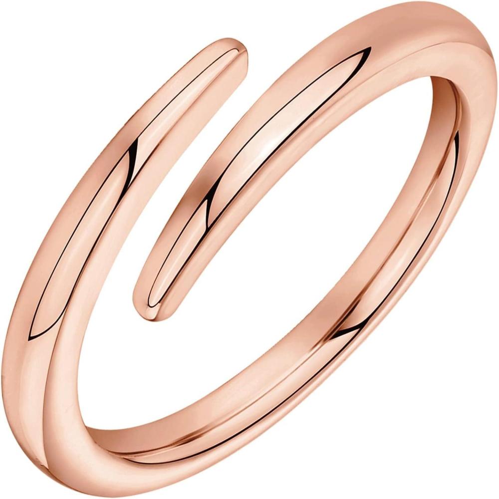 imagePAVOI 14K Gold Plated Open Twist Eternity Band for WomenRose Gold