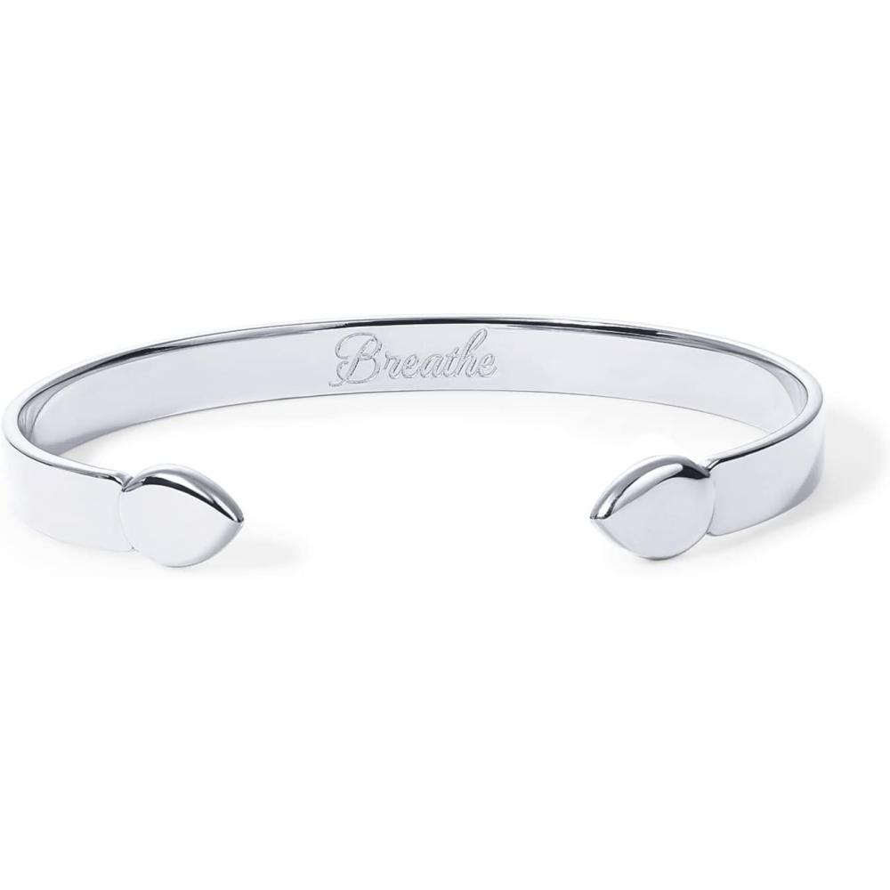 imagePAVOI 14K Gold Plated Stainless Steel Bangle Bracelets for Women  Inspirational Engraved Adjustable Mantra Cuff Bangle  Personalized Gift for Her Mom Sister  Birthday Gifts for WomenWhite Gold