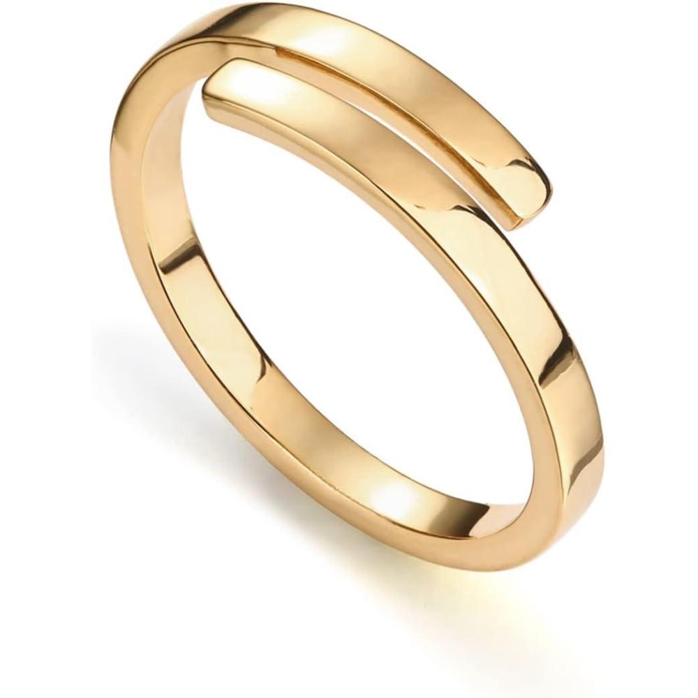 imagePAVOI 14K Gold Plated Twist Stacking Ring l Rings for WomenYellow Gold