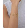 PAVOI 14K Gold Plated Adjustable Bracelet for Women | Twisted Bar & Paperclip Charm Chain Bracelets with Moon, Evil Eye, Teddy Bear, Heart Lock, Airplane, Dog, Cowboy Boot, Cat, Cupid & More | Fashion Jewelry(Dog)