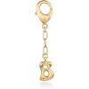 PAVOI 14K Gold Plated Bubble Letter Bag Charm for Handbags – Gold Initial Letter Keychain for Women – Chunky Purse Charm Gift(B)