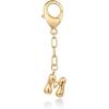 PAVOI 14K Gold Plated Bubble Letter Bag Charm for Handbags – Gold Initial Letter Keychain for Women – Chunky Purse Charm Gift(M)
