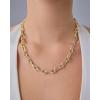 PAVOI 14K Gold Plated Chunky Chain Choker Necklaces for Women | Gold Statement Graduated Link Chain Necklace | Bold Oval Link Barbell Links Paperclip Chains(Oval Chain)