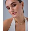 PAVOI 14K Gold Plated Chunky Chain Choker Necklaces for Women | Gold Statement Graduated Link Chain Necklace | Bold Oval Link Barbell Links Paperclip Chains(Paperclip)