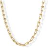 PAVOI 14K Gold Plated Chunky Chain Choker Necklaces for Women | Gold Statement Graduated Link Chain Necklace | Bold Oval Link Barbell Links Paperclip Chains(U-Shaped)