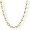 PAVOI 14K Gold Plated Chunky Chain Choker Necklaces for Women | Gold Statement Graduated Link Chain Necklace | Bold Oval Link Barbell Links Paperclip Chains(Oval Chain)