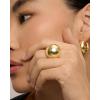 PAVOI 14K Gold Plated Chunky Domed Statement Ring for Women | Lightweight Trendy Sphere Rings | Statement Jewelry(White Gold)