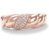 PAVOI 14K Gold Plated Croissant Dome Ring – Twisted Braided Gold Plated – Chunky Signet Ring for Women(Rose Gold)