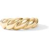 PAVOI 14K Gold Plated Croissant Dome Rings for Women – Trendy Twisted Braided Band – Chunky Signet Stackable Ring Stetement Jewelry(Yellow Gold)