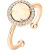 PAVOI 14K Gold Plated Crystal Birthstone Rings | Rings For Women(Rose Gold)