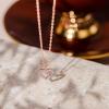 PAVOI 14K Gold Plated Cubic Zirconia Heart Necklace | Cute Dainty Love Pendant Necklaces for Women(Rose Gold)