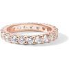 PAVOI 14K Gold Plated Cubic Zirconia Stackable Eternity Ring – 3.0mm Gold Wedding Ring for Women – Fake Promise Band Stacking Jewelry(Rose Gold)