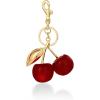 PAVOI 14K Gold Plated Heart & Cherry Bag Charm for Handbags – Chunky Charm for Purse & Totes – Trendy Gold Keychain for Women(Cherry)