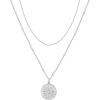 PAVOI 14K Gold Plated Layering Necklaces | Stylish Minimalist Design Pendant Necklaces | Bar, Circle, Lotus, Disc, Dog Tag, Horizontal Bar Pendants for Women(White Gold)