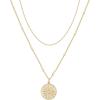 PAVOI 14K Gold Plated Layering Necklaces | Stylish Minimalist Design Pendant Necklaces | Bar, Circle, Lotus, Disc, Dog Tag, Horizontal Bar Pendants for Women(Yellow Gold)