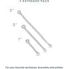 PAVOI 14K Gold Plated Necklace Chain Extenders Pack for Women – Set of Three Gold Necklace Extenders Bracelet Extension with Spring Ring Clasp – 1, 2, 3 Inch(White Gold)