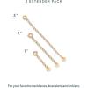 PAVOI 14K Gold Plated Necklace Chain Extenders Pack for Women – Set of Three Gold Necklace Extenders Bracelet Extension with Spring Ring Clasp – 1, 2, 3 Inch(Yellow Gold)