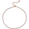 PAVOI 14K Gold Plated Tennis Anklets for Women | Tennis Ankle Bracelet for Women(Rose Gold)