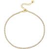 PAVOI 14K Gold Plated Tennis Anklets for Women | Tennis Ankle Bracelet for Women(Yellow Gold)