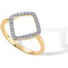 PAVOI 14K Gold Plated Two Toned Mixed Metals Diamond Shaped Geometric Ring for Women with Cubic Zirconia | Statement Ring(Two Toned)