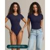 PAVOI ACTIVE Buttery Soft Short Sleeve Bodysuit for Women Double Lined Thong Bodysuit Crew Neck T-Shirt – Everyday Essentials(Twilight)