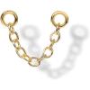 PAVOI 14K Earrings Chain Connectors (45 Millimeters, Yellow Gold)(15mm Yellow)
