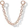 PAVOI 14K Earrings Chain Connectors (45 Millimeters, Yellow Gold)(30mm Rose)