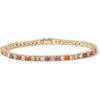 PAVOI 14K Gold Plated 3mm Multi Colored CZ Tennis Bracelet | Boho Cubic Zirconia Bracelet for Women | Size 6.5-7.5 Inch(Yellow Gold)