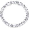 PAVOI 14K Gold Plated Chunky Curb Chain Anklet for Women | Lightweight Flat Curb Link Chain Anklets(White Gold)