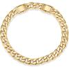 PAVOI 14K Gold Plated Chunky Curb Chain Anklet for Women | Lightweight Flat Curb Link Chain Anklets(Yellow Gold)