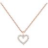 PAVOI 14K Gold Plated Cubic Zirconia Heart Necklace | Cute Dainty Love Pendant Necklaces for Women(Rose Gold)