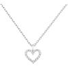PAVOI 14K Gold Plated Cubic Zirconia Heart Necklace | Cute Dainty Love Pendant Necklaces for Women(White Gold)