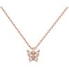 PAVOI 14K Gold Plated Dainty Cubic Zirconia Pendant Necklace for Women | Dot, Elephant, Butterfly, Pineapple, Lock, Knot, Palm Tree, Bow, Smiley Pendant | Layering Chain Necklaces(Rose Gold)