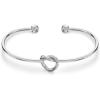 PAVOI 14K Gold Plated Forever Love Knot Infinity Bangle Bracelets for Women | Adjustable Gold Bangle Bracelet for Women(White Gold)