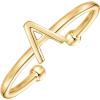 PAVOI 14K Gold Plated Initial Letter Adjustable Ring for Women – Thin Initial Band – Dainty Fashion Jewelry Gifts(- A)